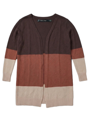 Doe & Rae Brown Rust Cream Colorblock Cardigan Angora Size Large